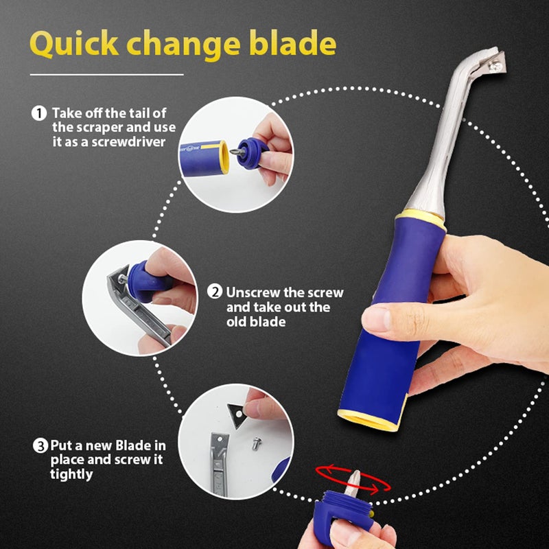 MANUFORE Paint Scraper with 2 Inch Double-edged Tungsten Steel Carbide Scraper for removing paint, glue, grout - Image 2